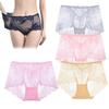 4 Pcs Ladies Silk Lace Handmade Underwear Pack, Ladies Silk Lace Handmade Panties, Sexy Underwear for Women (US, Alpha, X-Large, Regular, Regular, #5) view 1