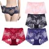 4 Pcs Ladies Silk Lace Handmade Underwear Pack, Ladies Silk Lace Handmade Panties, Sexy Underwear for Women (US, Alpha, XX-Large, Regular, Regular, #7) view 1
