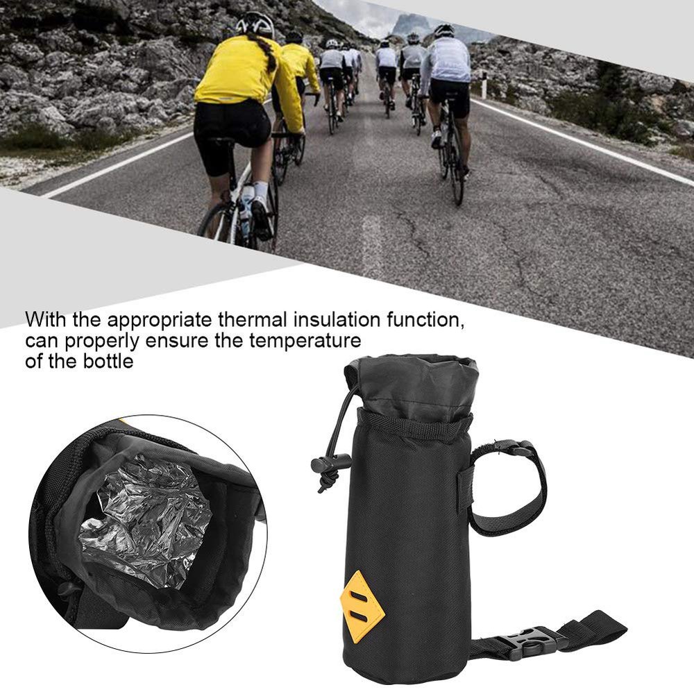 Bike Water Bottle Bag,Handlebar Bag,Insulated Bike Frame Bag,Bike Kettle Pack Heat Preservation Polyester Scoop Handlebar Bag Cycling Equipment(L), Handlebar Bag Bike Bottle Bag Insulated Bike B