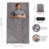 BREENHILL Sleeping Bag Liner, Camping Sheets & Travel Sheet, Hostels & Traveling Adult Sleep Sack for Backpacking, Hotels Lightweight Single & Double Camping Sleeping Bag Liners Grey view 2