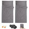 BREENHILL 2 Packs Sleeping Bag Liner,Camping Sheets & Travel Sheet, Hostels & Traveling Adult Sleep Sack for Backpacking, Hotels Lightweight Single & Double Camping Sleeping Bag Liners Grey
