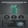 TACVASEN Mens Sleeveless Tee Shirts Tank Tops Cotton Base Layer Gym Athletic Summer Sleeveless Shirts for Men Grey Green XL view 4