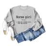 ESIKAH Horse Girl Sweatshirt Funny Equestrian Horseback Riding Graphic Shirts Women Crewneck Pullover Tops Horse Lover Gifts Gray view 2