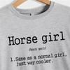 ESIKAH Horse Girl Sweatshirt Funny Equestrian Horseback Riding Graphic Shirts Women Crewneck Pullover Tops Horse Lover Gifts Gray view 3