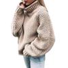 XUETON Womens Oversized Turtleneck Sweaters Batwing Long Sleeve Heavyweight Winter Autumn Warm Casual Solid Color Loose Fit Chunky Knit Pullover Sweater Jumper Tops(Beige,3X-Large) view 1