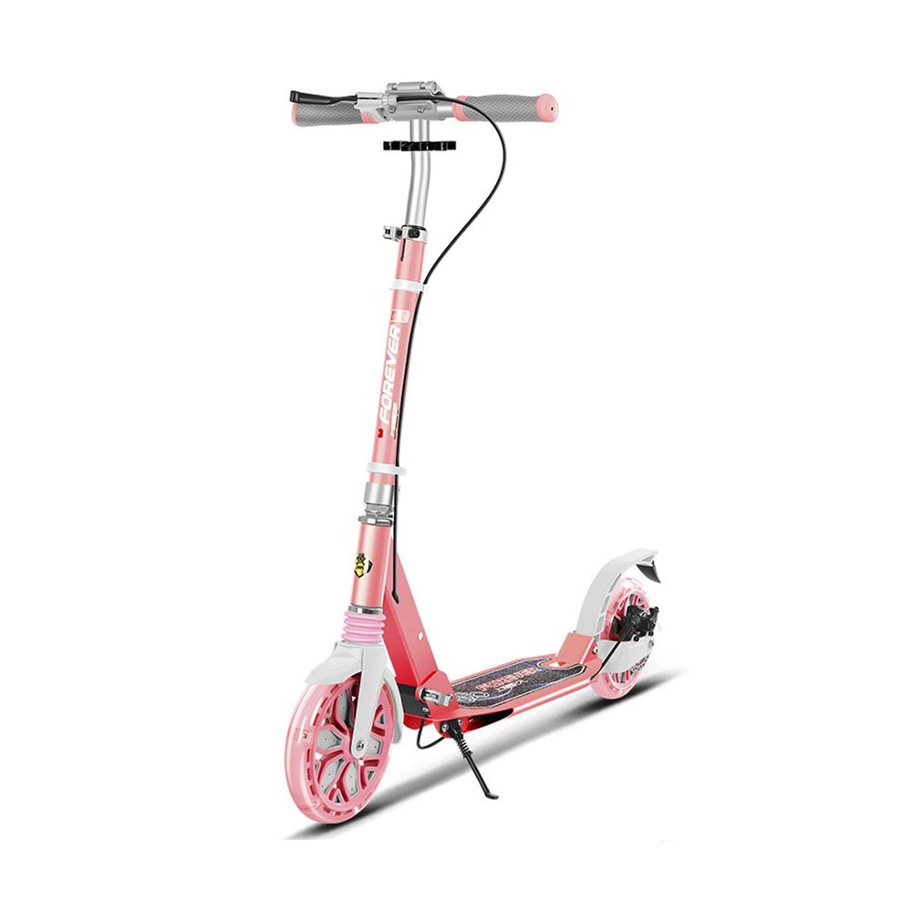 GLDDFDG Folding Kick Scooter for Kids and Teens,2 Flash Wheels Scooter with 5-Level Adjustable Handlebar,Dual-Brake System,Aluminum Alloy Frame,Sports Scooter for Ages 8+,300Lb Weight Capacity,Black
