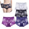 4 Pcs Ladies Silk Lace Handmade Underwear Pack, Ladies Silk Lace Handmade Panties, Sexy Underwear for Women (US, Alpha, XX-Large, Regular, Regular, #1) view 1