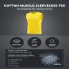 TACVASEN Tanks Top Men Cotton Undershirts Crewneck Breathable Shirt Beach Gym Summer Casual Sleeveless T-Shirts Yellow S view 4