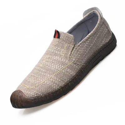Linen Surface Hollow Out Breathable Casual Shoes Old Beijing Cloth Shoes Comfortable and Versatile Outdoor Travel Loafers Beige