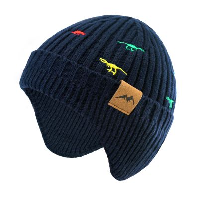 POXIMI Baby Boy Winter Hat Toddler Warm Beanie Girl Knit Hats with Earflap Kid Cute Earmuffs (D-Navy, 0-6Months)