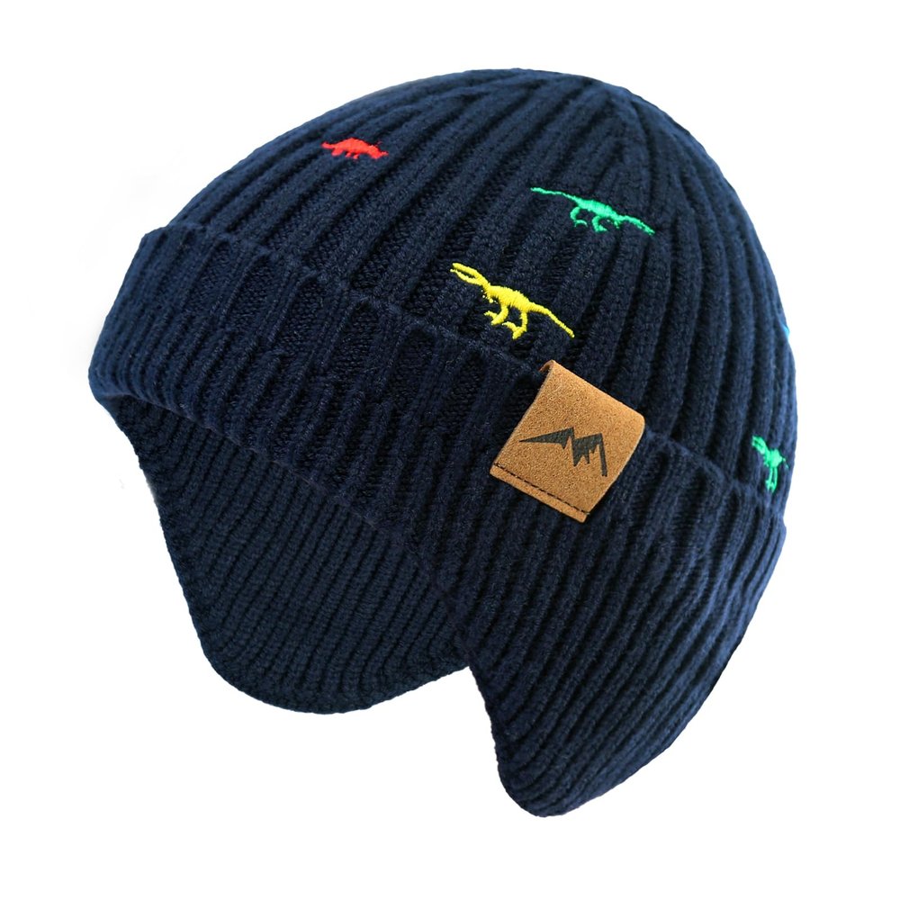 POXIMI Baby Boy Winter Hat Toddler Warm Beanie Girl Knit Hats with Earflap Kid Cute Earmuffs (D-Navy, 0-6Months)
