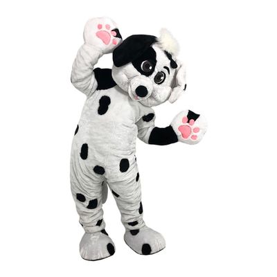 Black And White Dog Cartoon Mascot Costume Adult Cosplay
