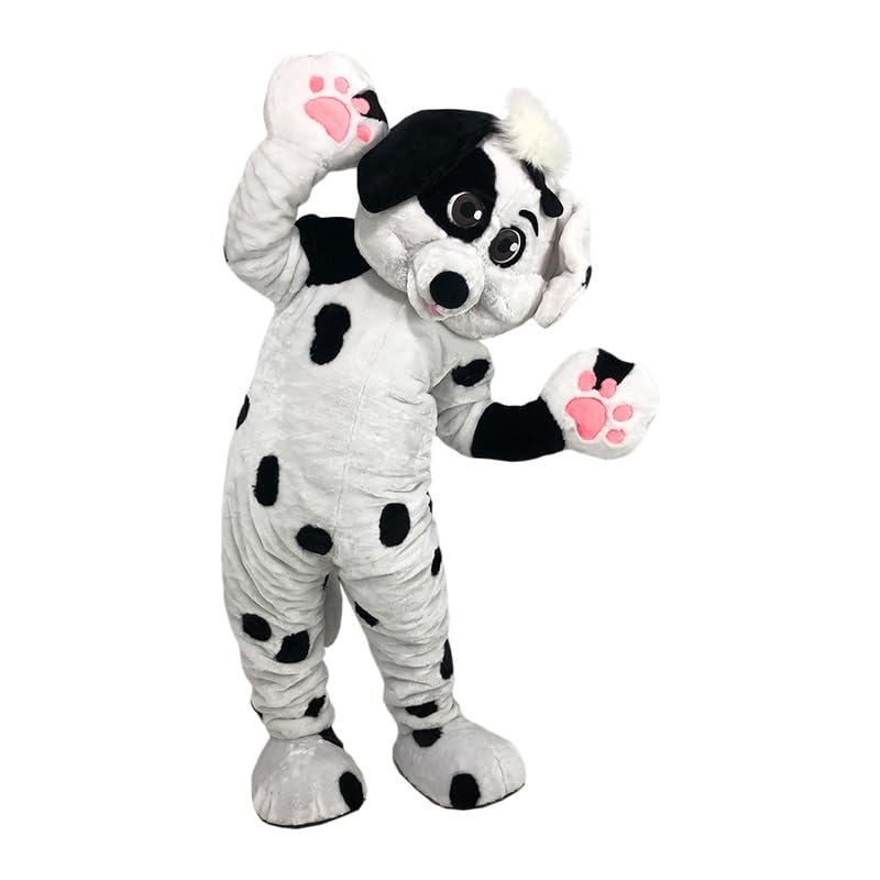 Black And White Dog Cartoon Mascot Costume Adult Cosplay
