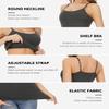 Accbiety 3 Pack Womens Camisole with Built in Bra Adjustable Strap Tank Tops for Women Cami Shelf Bra Cotton Undershirt Black White Darkgray M view 3
