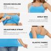 Accbiety 3 Pack Womens Camisole with Built in Bra Adjustable Strap Tank Tops for Women Cami Shelf Bra Cotton Undershirt Black White Blue S view 3
