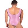 winying Mens Glossy High Cut Mankini Sleeveless Bodysuit Bodybuilding Singlet Jockstrap Pink X-Large view 4
