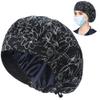 ABAMERICA Bouffant Caps with Button and Sweatband, Adjustable Scrub Caps for Women Men, Satin Layer view 1