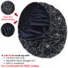 ABAMERICA Bouffant Caps with Button and Sweatband, Adjustable Scrub Caps for Women Men, Satin Layer view 2