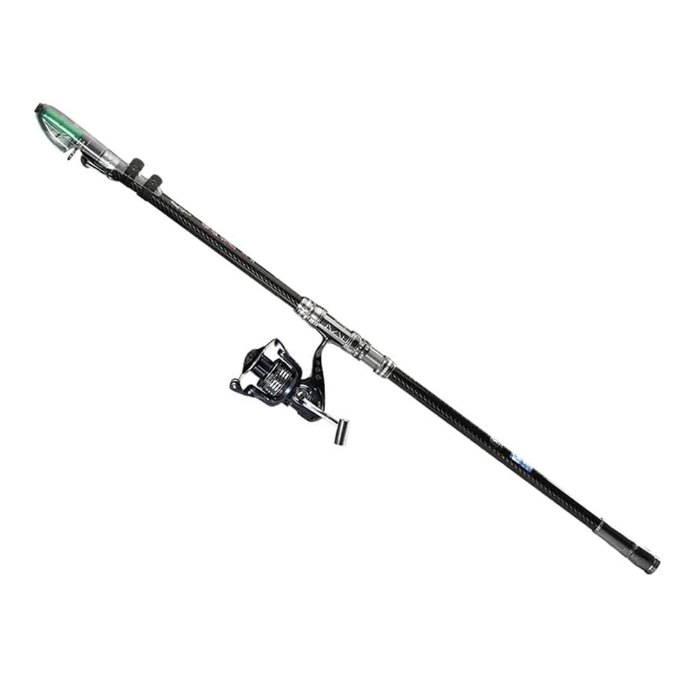 Portable Fishing Rod Fishing Rod and Reel Combos Carbon Fiber Telescopic Fishing Pole Baitcasting Rods with Non-Slip Handlefor Fresh & Saltwater Easy to Carry