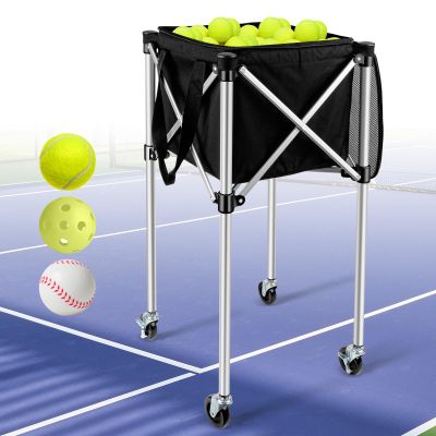Angooni Professional Tennis Cart with Silent PU Wheels - Sturdy and Lightweight Tennis Ball Cart with 150-Ball Capacity - Portable Tennis Balls Basket & Reliable Ball Carrier