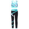 Huimingda Kids Girls Bra Crop Top Athletic Leggings Two Pieces Set Dance Sports Outfits Yoga Fitness Workout Tracksuit Leaf 12 Years view 1