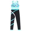 Huimingda Kids Girls Bra Crop Top Athletic Leggings Two Pieces Set Dance Sports Outfits Yoga Fitness Workout Tracksuit Leaf 12 Years view 3
