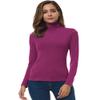 Women Long Sleeve Turtleneck Slim Fitted Based Layer Shirt Pullover Tops Fuchsia X-Large view 1