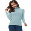Women Long Sleeve Turtleneck Slim Fitted Based Layer Shirt Pullover Tops Breezy Blue X-Large view 2