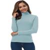 Women Long Sleeve Turtleneck Slim Fitted Based Layer Shirt Pullover Tops Breezy Blue X-Large view 3