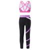 Huimingda Kids Girls Bra Crop Top Athletic Leggings Two Pieces Set Dance Sports Outfits Yoga Fitness Workout Tracksuit Gardenia Rose 14 Years view 2