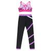 Huimingda Kids Girls Bra Crop Top Athletic Leggings Two Pieces Set Dance Sports Outfits Yoga Fitness Workout Tracksuit Gardenia Rose 14 Years view 4