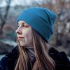 ZOORON 1&2 Packs Beanie for Men Women Men's Beanie Hat Acrylic Knit Cuff Beanie Cap Slouchy Knit Skull Cap Warm Winter hat Bright Blue view 4
