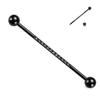 14G Industrial Piercing Jewelry 1 1/2 Inch 38mm Industrial Barbell Earrings Black Cartilage Earring with Rainbow CZ Surgical Steel Body Jewelry for Women & Men view 1