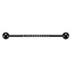 14G Industrial Piercing Jewelry 1 1/2 Inch 38mm Industrial Barbell Earrings Black Cartilage Earring with Rainbow CZ Surgical Steel Body Jewelry for Women & Men view 2