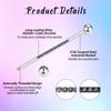 14G Industrial Piercing Jewelry 1 1/2 Inch 38mm Industrial Barbell Earrings Black Cartilage Earring with Rainbow CZ Surgical Steel Body Jewelry for Women & Men view 4