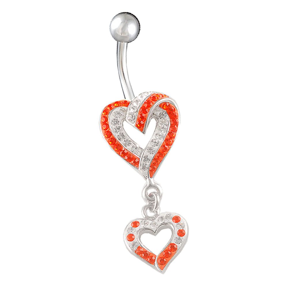 1PC Surgical Steel 14g 3/8 10mm belly rings dangle Piercing Jewelry navel Ear Lobe Earring 8mm 5mm Hyacinth Crystal M15841