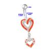 1PC Surgical Steel 14g 3/8 10mm belly rings dangle Piercing Jewelry navel Ear Lobe Earring 8mm 5mm Hyacinth Crystal M15841 view 2