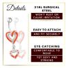 1PC Surgical Steel 14g 3/8 10mm belly rings dangle Piercing Jewelry navel Ear Lobe Earring 8mm 5mm Hyacinth Crystal M15841 view 3