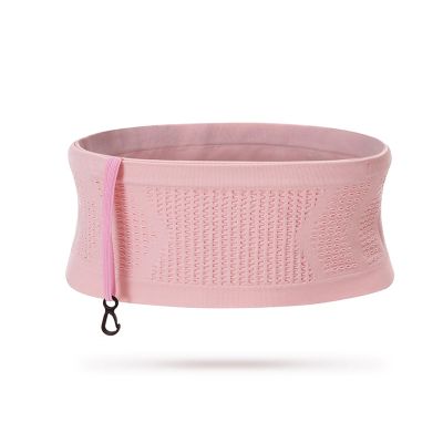 Adorila Slim Running Belt, Hidden Running Belt Fanny Pack for Men Women, Travel Running Waist Belt for Money and Passport (Pink, Medium)