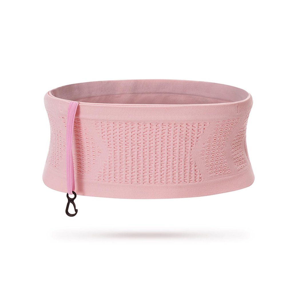 Adorila Slim Running Belt, Hidden Running Belt Fanny Pack for Men Women, Travel Running Waist Belt for Money and Passport (Pink, Medium)