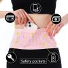 Adorila Slim Running Belt, Hidden Running Belt Fanny Pack for Men Women, Travel Running Waist Belt for Money and Passport (Pink, Medium) view 4