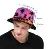 Cute Tropical Palm Tree Bucket Hats Summer Travel Beach Sun Hat Outdoor Hawaii Cap Unisex Women Men view 3