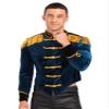 Alvivi Men's Long Sleeves Ringmaster Jackets Halloween Circus Costumes Luxury Velvet Blazer Coat Dark Blue Large view 1