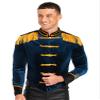 Alvivi Men's Long Sleeves Ringmaster Jackets Halloween Circus Costumes Luxury Velvet Blazer Coat Dark Blue Large view 3