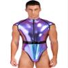 YiZYiF Adult Astronaut Costume Jumpsuit Space Suit for Men Zipper Bodysuit Leotard with Oversleeve One-Piece Colorful X-Large view 1