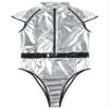 YiZYiF Adult Astronaut Costume Jumpsuit Space Suit for Men Zipper Bodysuit Leotard with Oversleeve One-Piece Silver X-Large view 1