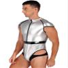 YiZYiF Adult Astronaut Costume Jumpsuit Space Suit for Men Zipper Bodysuit Leotard with Oversleeve One-Piece Silver X-Large view 4