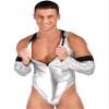 YiZYiF Adult Astronaut Costume Jumpsuit Space Suit for Men Zipper Bodysuit Leotard with Oversleeve Silver X-Large view 3