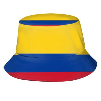 Cute Colombia Flag Bucket Hats Summer Travel Beach Sun Hat Outdoor Colombian Cap Unisex Women Men