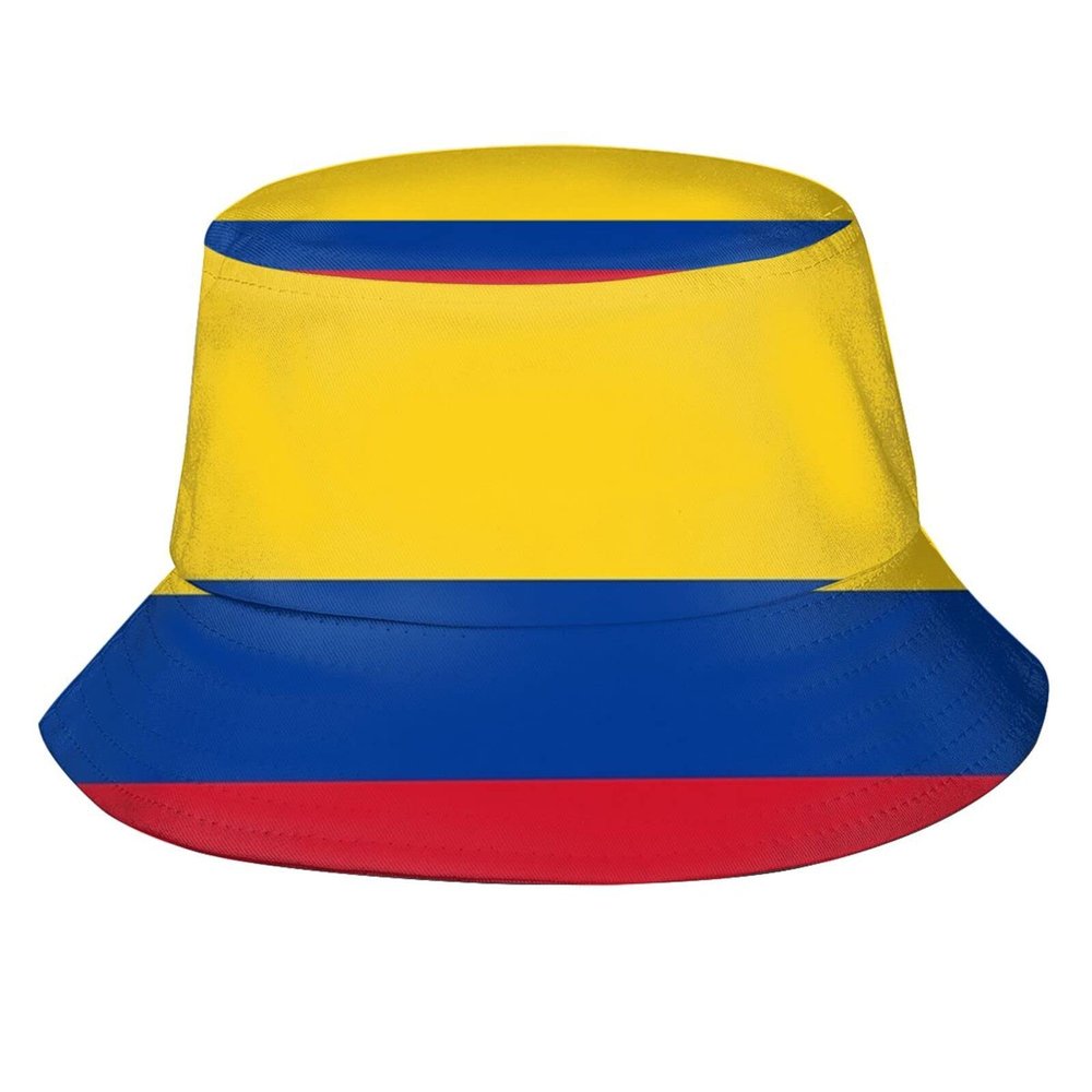 Cute Colombia Flag Bucket Hats Summer Travel Beach Sun Hat Outdoor Colombian Cap Unisex Women Men